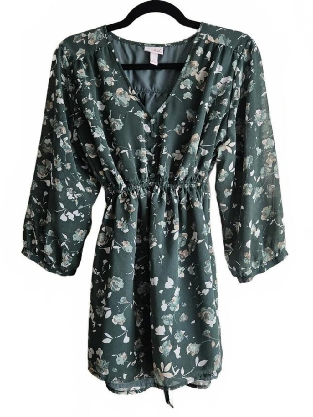 Isabel Maternity by Ingrid & Isabel Dark Green Floral Maternity Top